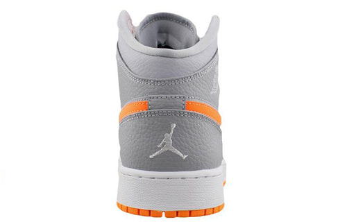 Кроссовки 1 mid wolf grey яркий цитрусовый Air Jordan, серый — фото 4