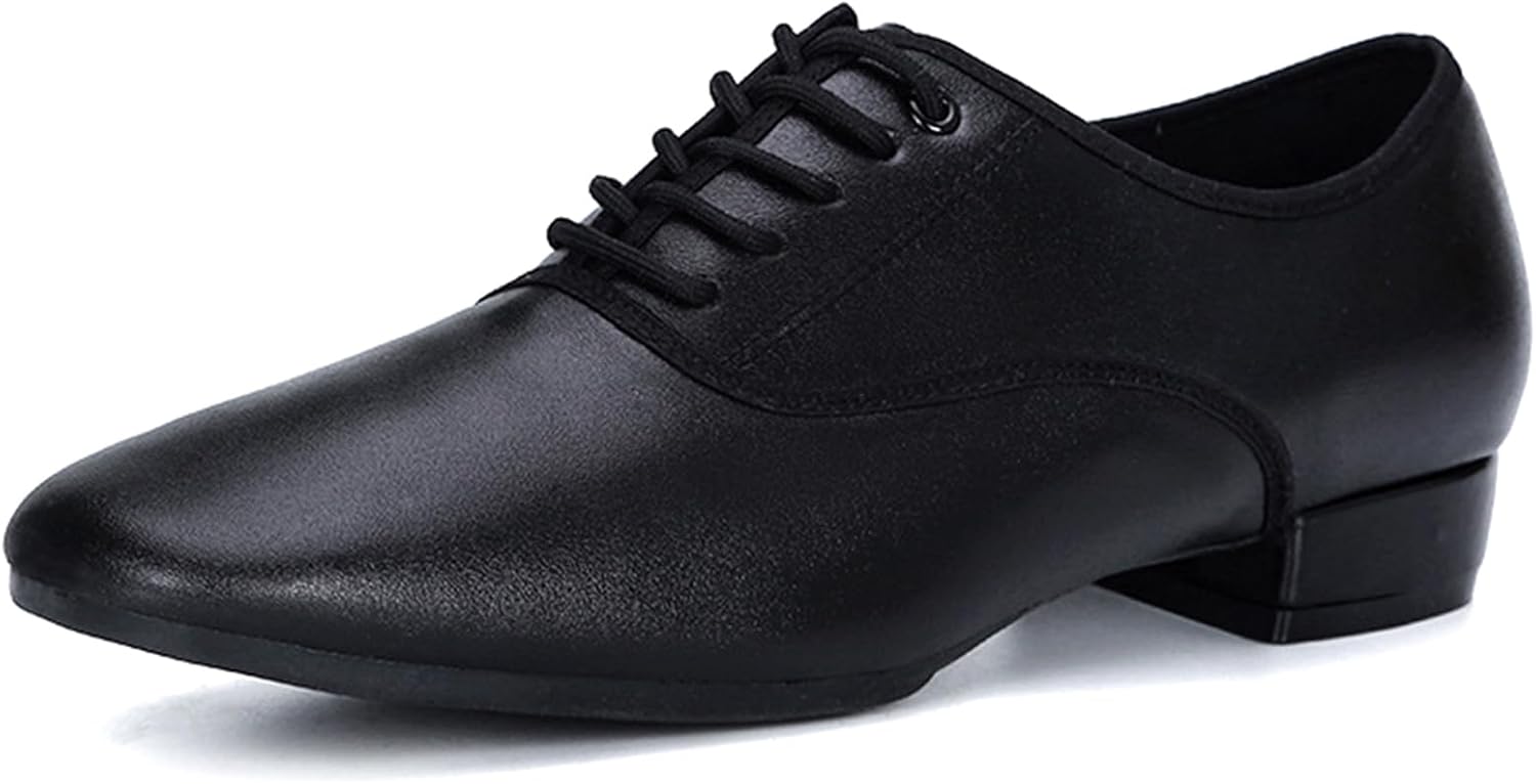 

Современные танцевальные туфли для мужчин на каблуке 2,5 см, удобные кожаные туфли для бальных танцев, мягкая подошва Hiuzylqx, A Full Rubber Sole