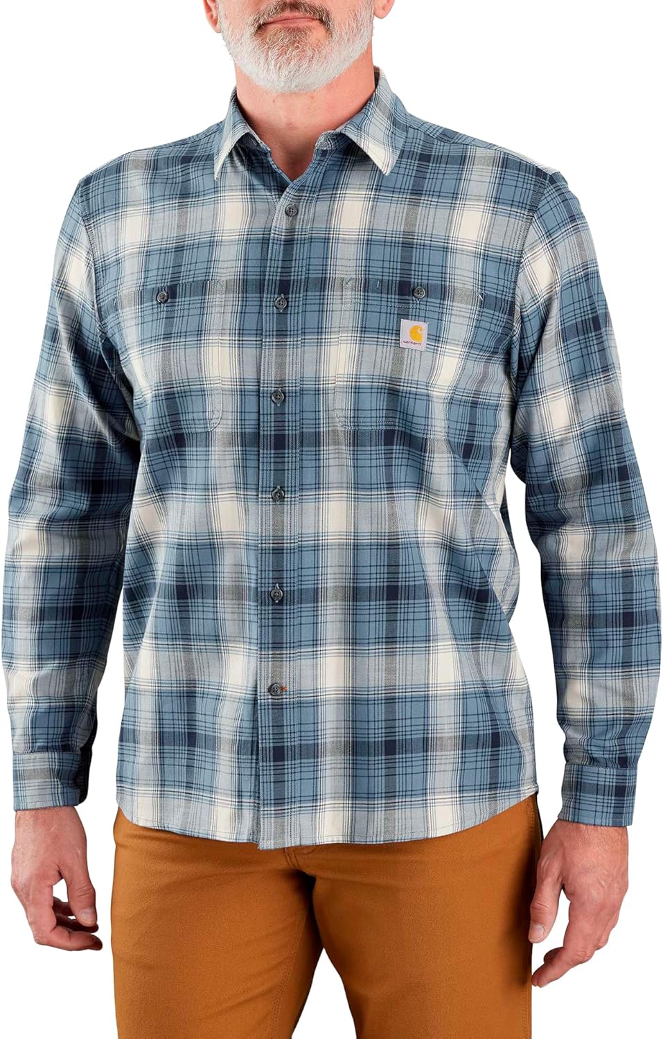 

Carhartt мужская рубашка с длинным рукавом, облегченная, свободного кроя, Rugged Flex, Thundercloud