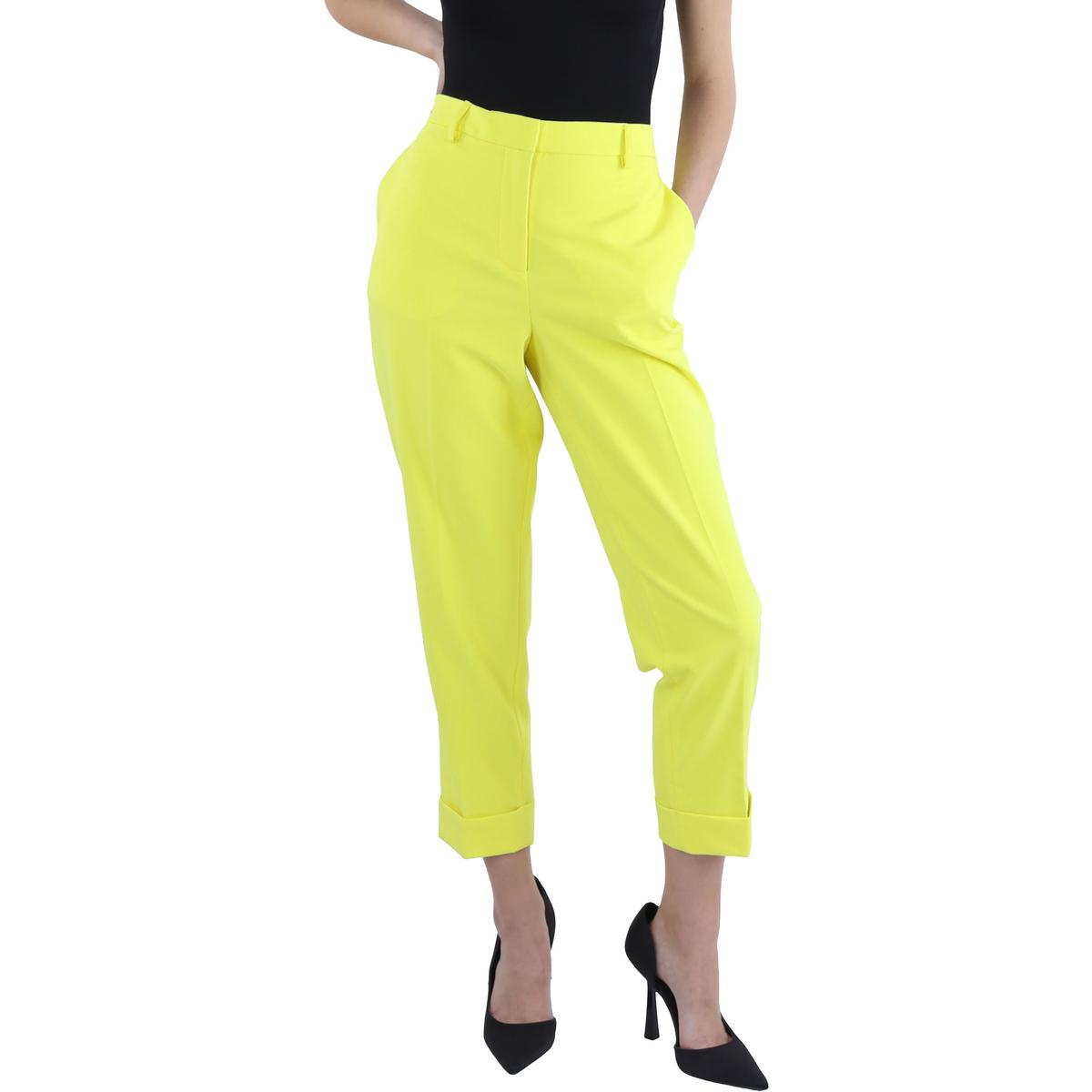 

Женские укороченные брюки прямого покроя с высокой посадкой Vince Camuto, цвет bright lemon