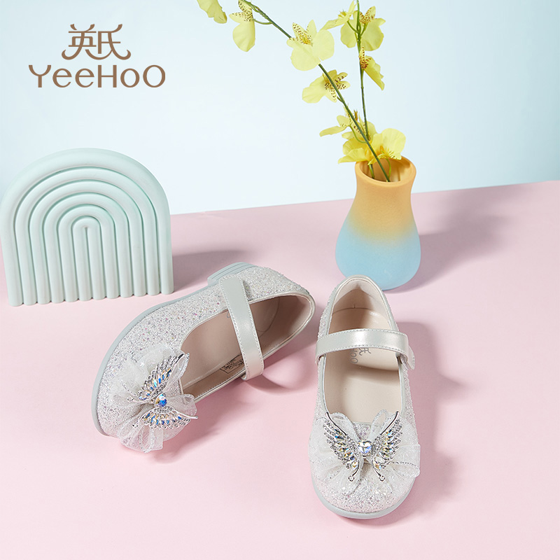 Нескользящие износостойкие низкие детские кожаные туфли для детей YeeHoO, золотой — фото 3