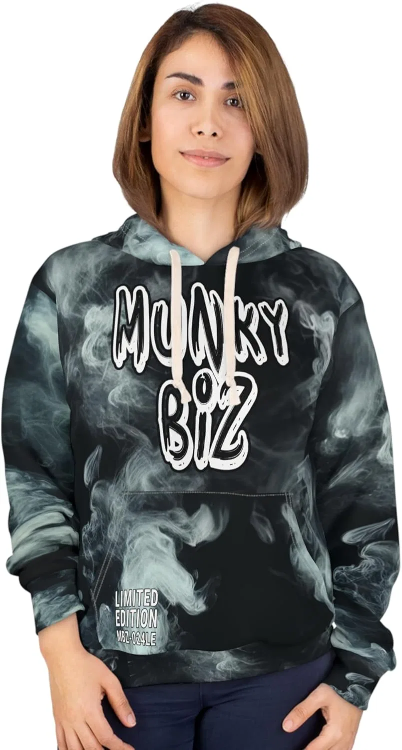 Худи Munky Biz Limited Edition Urban Hoodie - с графическим изображением курящей сигары гориллы, унисекс (AOP) — фото 4