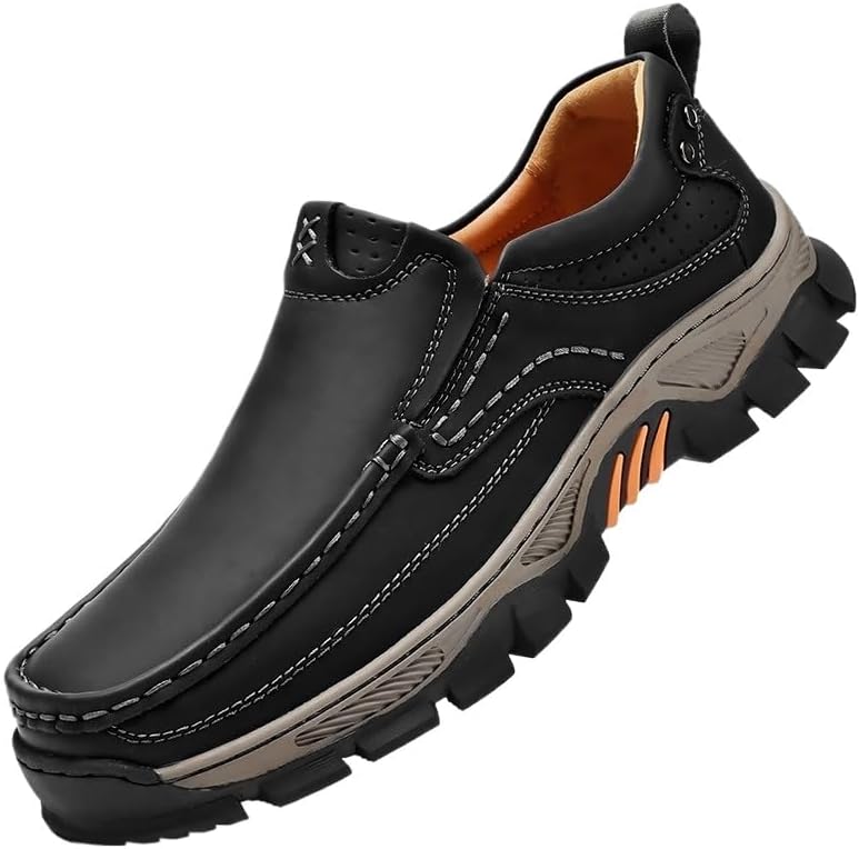 

Мужские ортопедические комфортные повседневные лоферы из натуральной кожи без шнурков Vauxhaller, черный