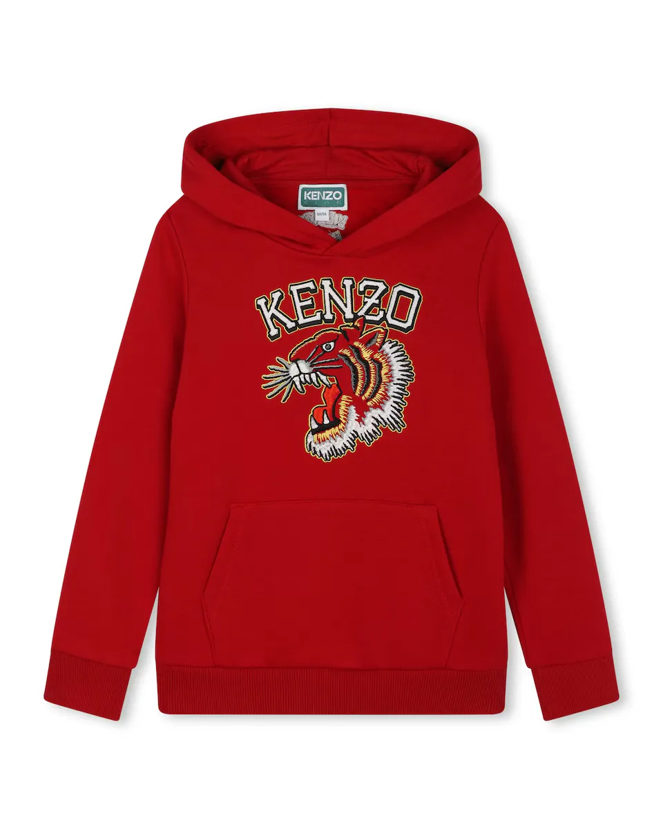 

Толстовка для мальчика с капюшоном и карманом-кенгуру Kenzo Kids, красный