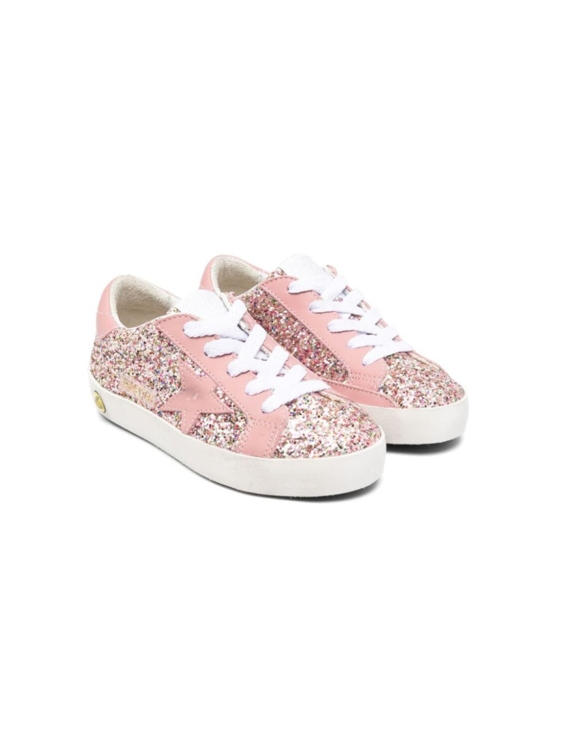 

Golden Goose Kids кеды с блестками, розовый
