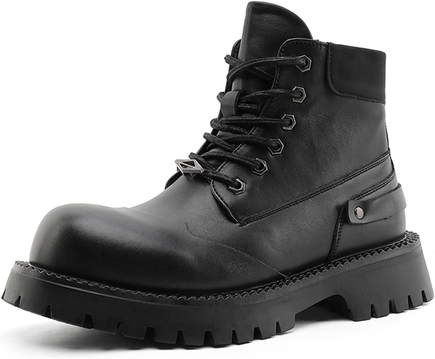 

Мужские черные ботинки TIXEWSJH из натуральной кожи с шнуровкой, меховой подкладкой