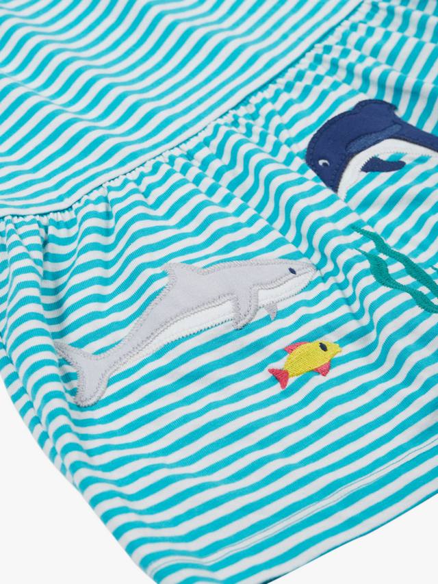 Детское платье Pixy Stripe с аппликацией и ярусами Frugi, Blue — фото 4