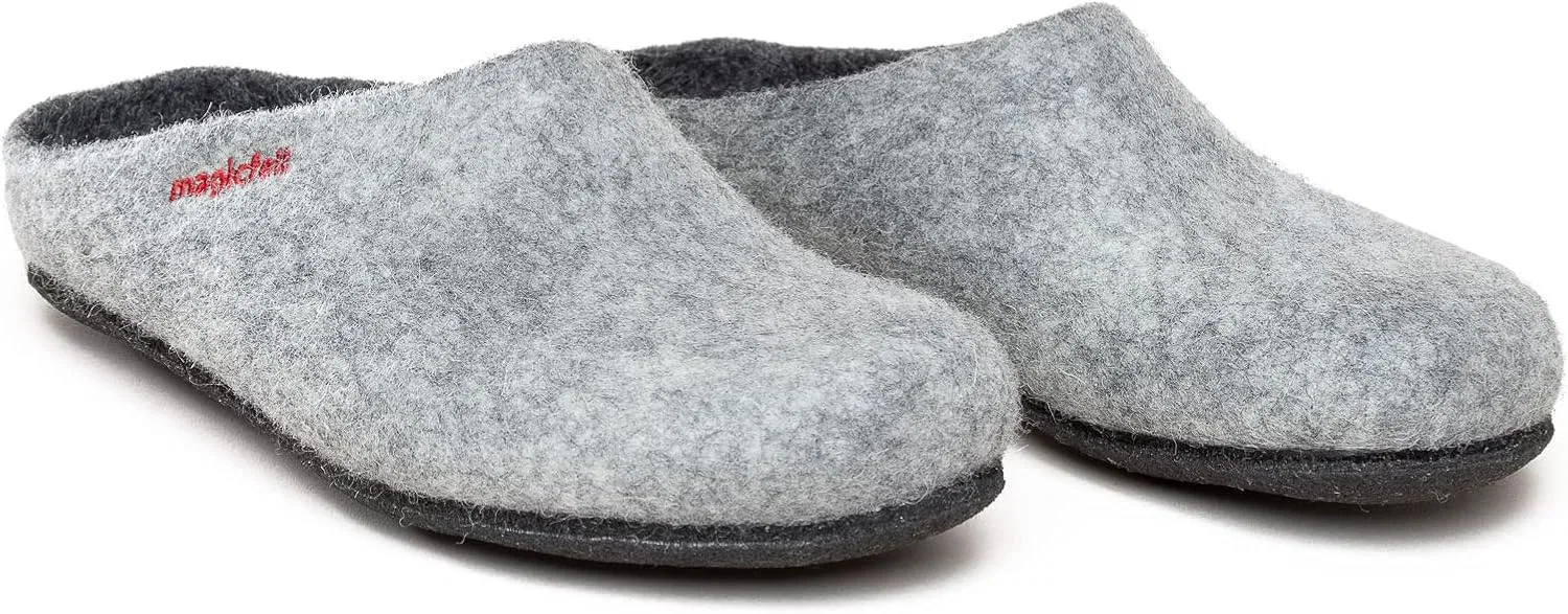 Тапочки MagicFelt AN 709 из чистой натуральной шерсти для мужчин и женщин - нескользящие и анатомической формы, Lightgrey — фото 2