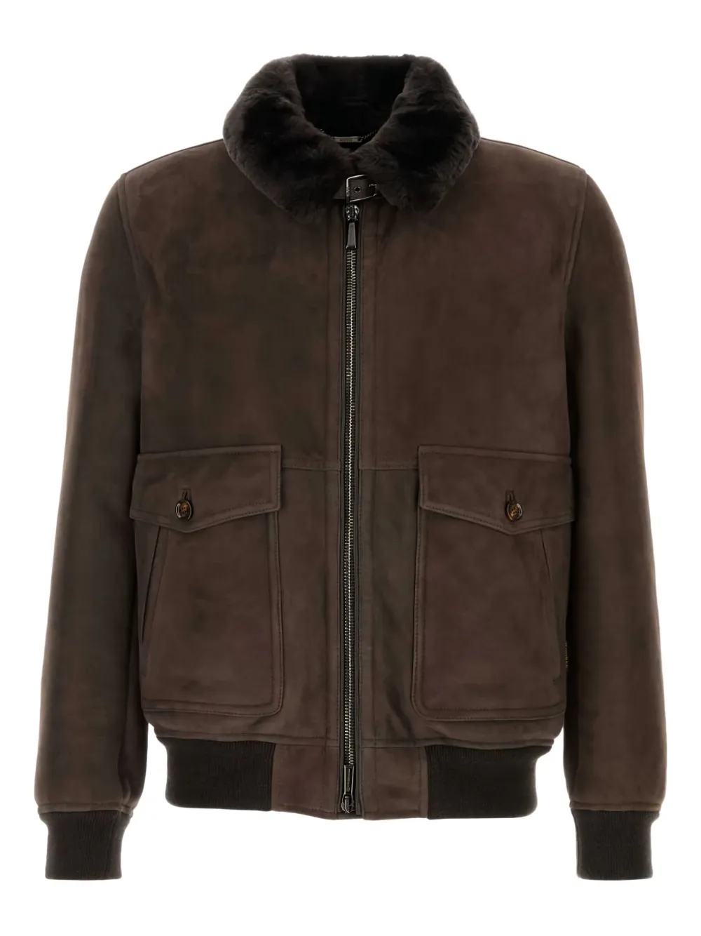 

Замшевая куртка с отделкой из меха Moorer, коричневый
