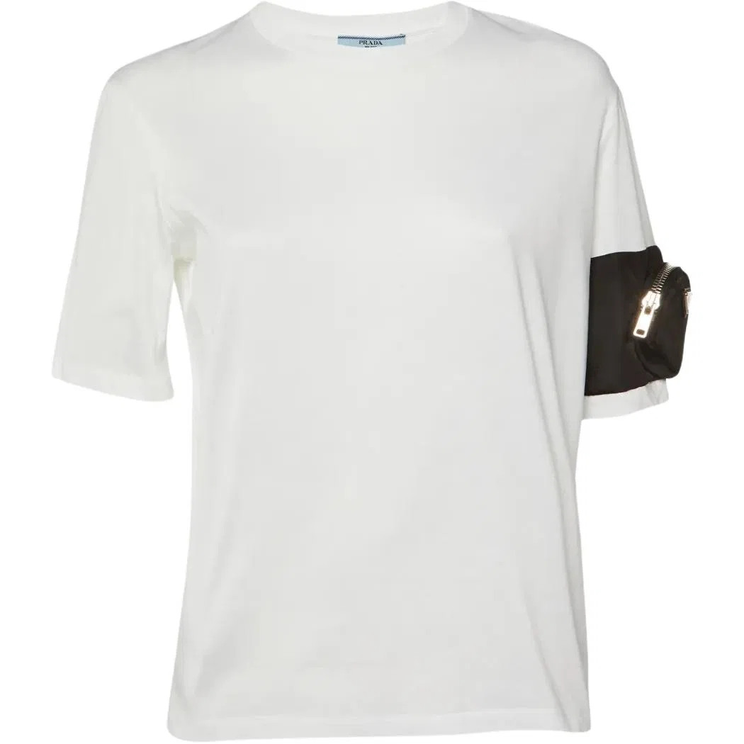 Футболка унисекс White, crew neck, moderate PRADA