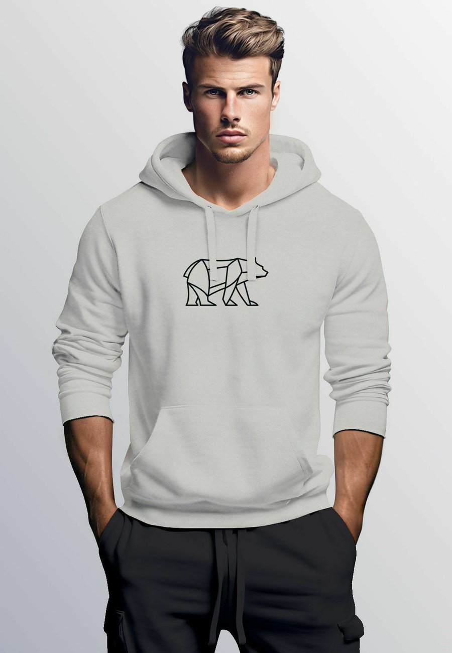 

Худи Neverless AUFDRUCK POLYGON DESIGN BÄR BEAR TIERMOTIV OUTDOOR FASHION STREETSTYLE , Polygon Urban Grey/Light Grey