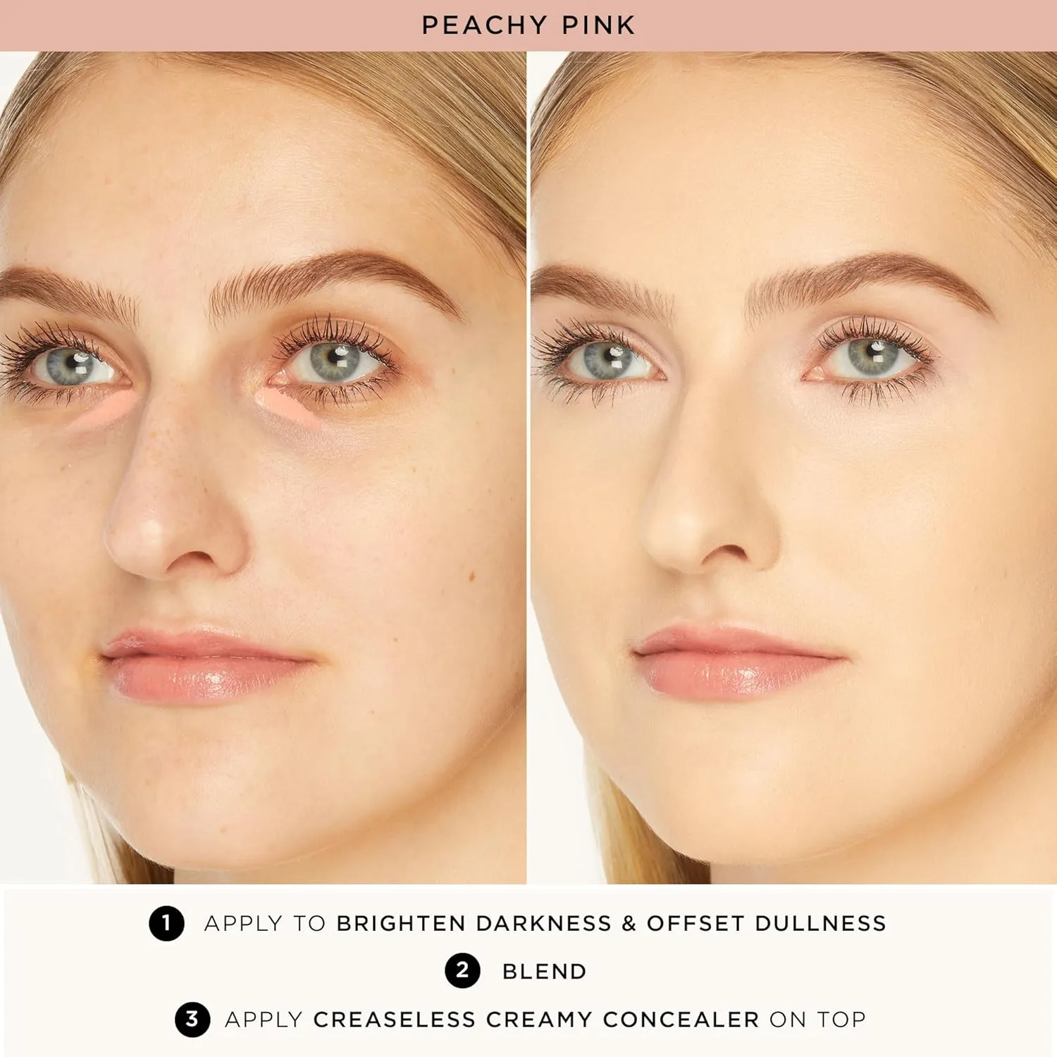 Tarte Creaseless Corrector - корректирующее средство для нейтрализации темных кругов, несовершенств и покраснений с витамином E, увлажняющее, веганское, без жестокости, peachy pink — фото 2
