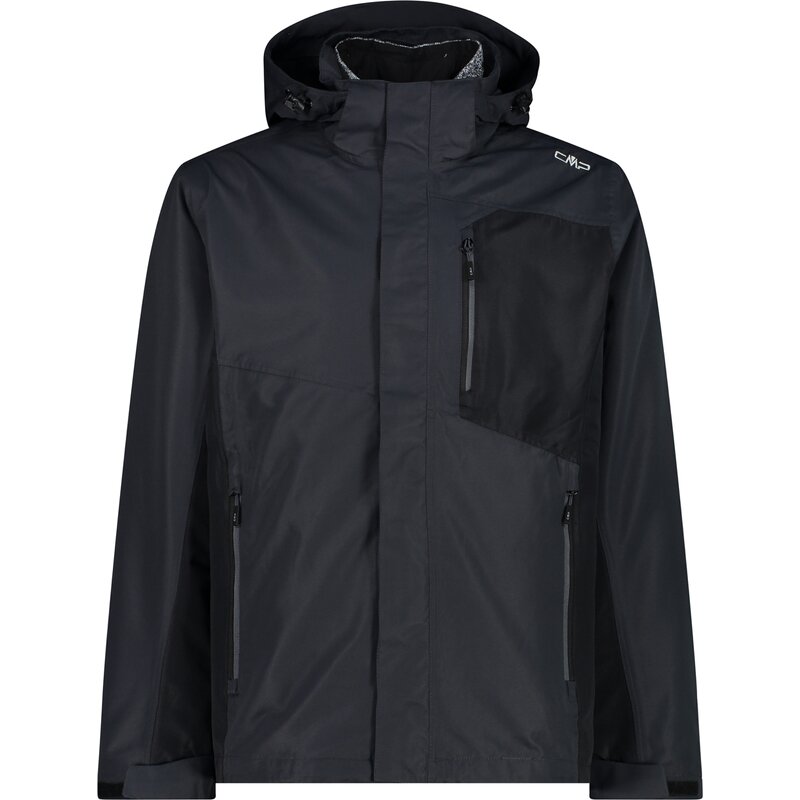 

Мужская куртка Doppeljacke с застежкой-молнией и отстегивающимся капюшоном. Cmp, черный