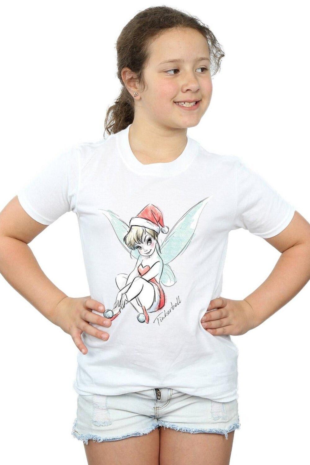 

Хлопковая футболка Tinkerbell «Рождественская фея» Disney, белый