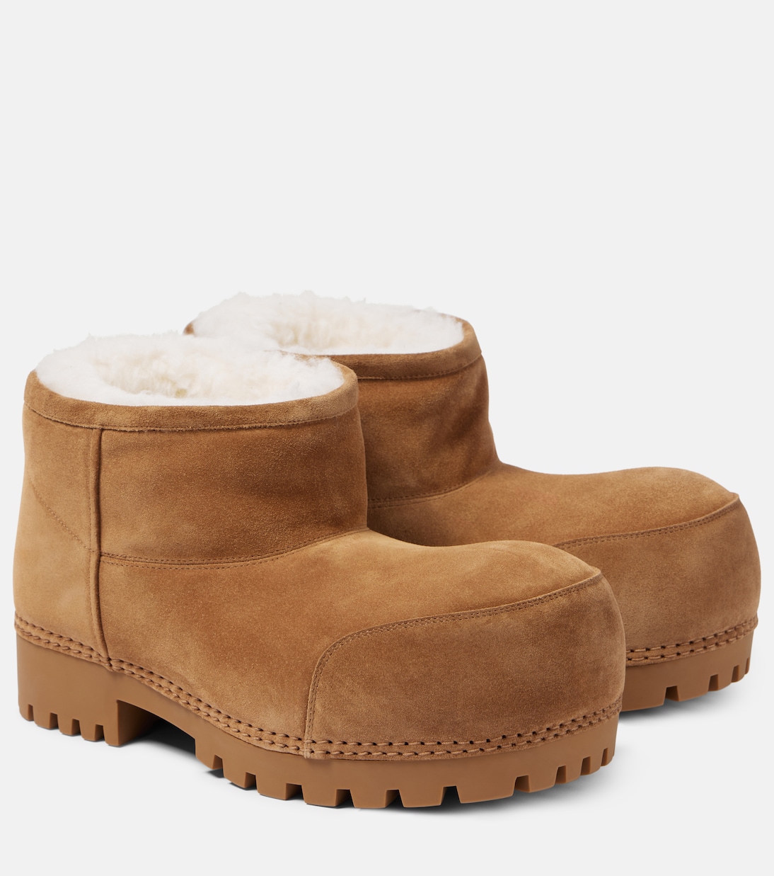 Аляскинские замшевые ботинки до щиколотки Balenciaga, Brown/White