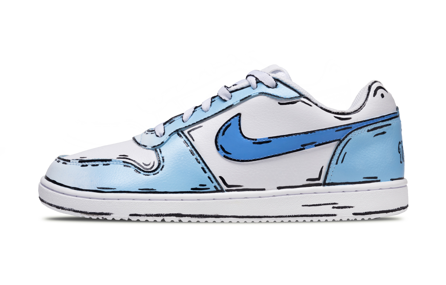 

Nike Эбернон черная дыра, синие манускрипт устойчивые к истиранию низкие скейтбордские кроссовки унисекс синий белый, цвет Blue White
