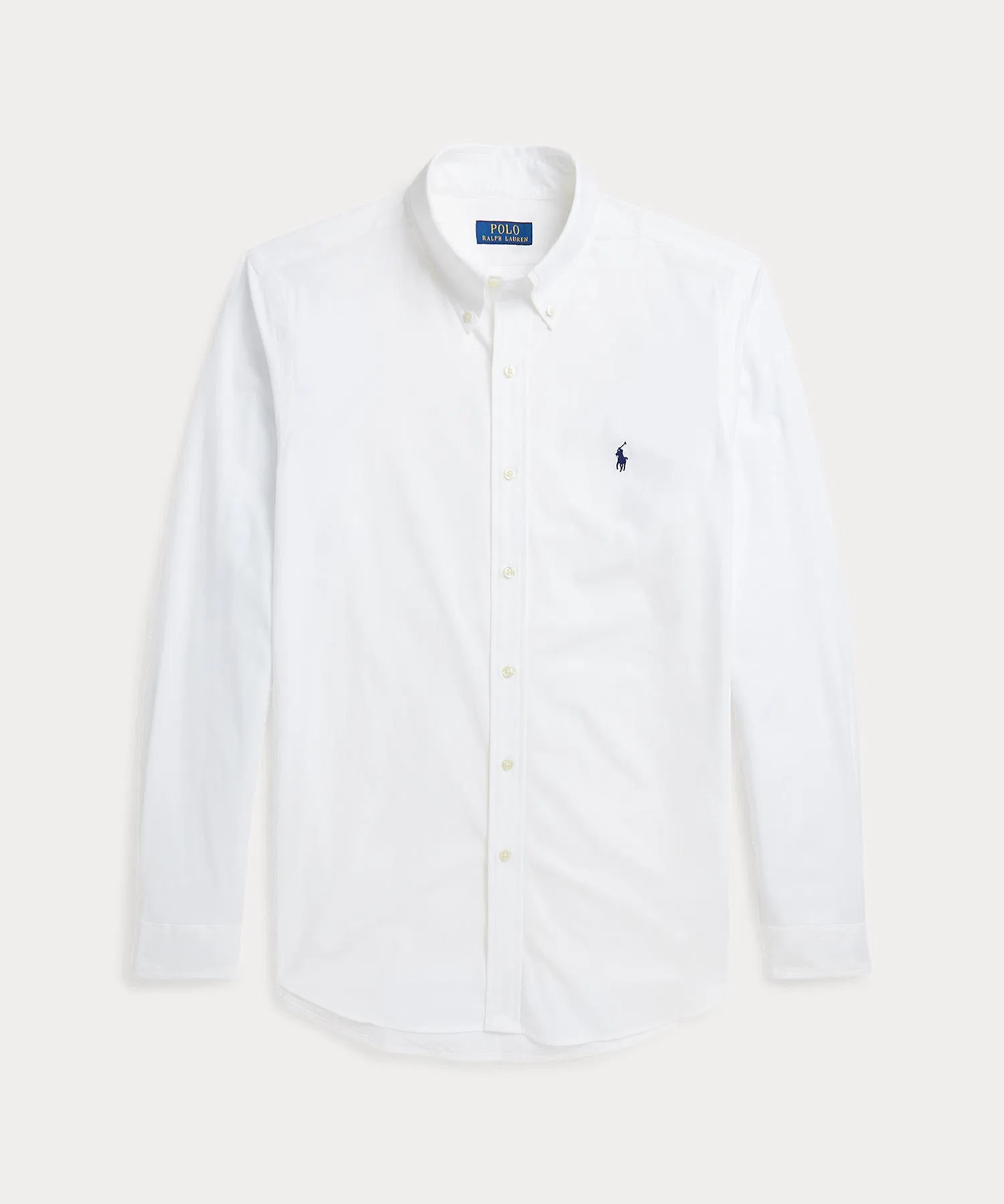 Мужская рубашка POLO RALPH LAUREN классического кроя из хлопка и полиуретана белая — фото 2