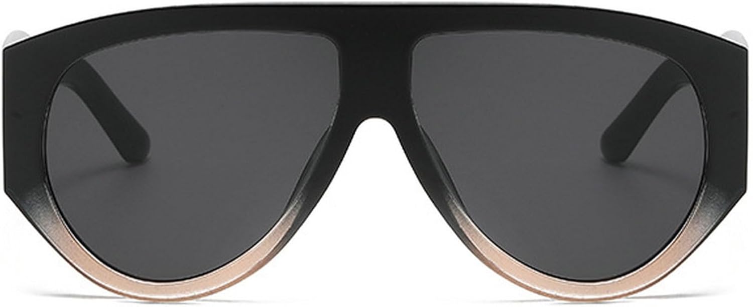 

Винтажные большие солнцезащитные очки-пилот для женщин и мужчин, с крупной оправой, ветрозащитные, популярные панк-очки с защитой от УФ-излучения UV400 mincl, Black Brown