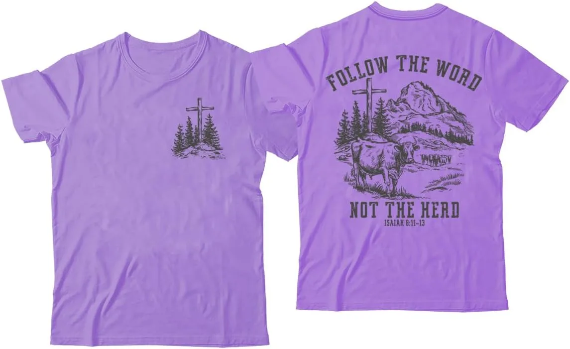 

Футболка с принтом Follow The Word Not The Herd, V-образный вырез Burwilde