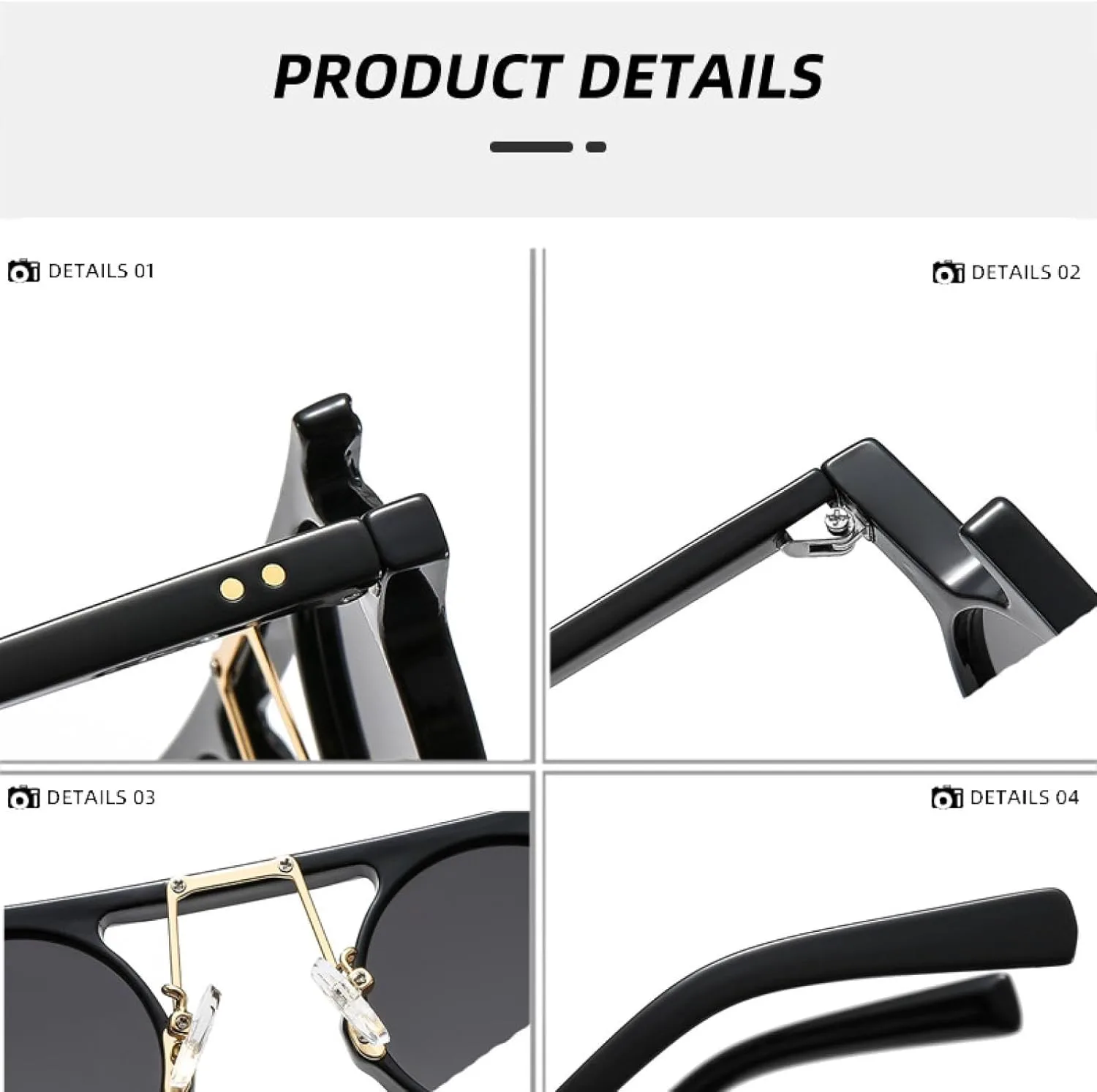 

Панк-солнцезащитные очки круглой формы для женщин и мужчин, модные, светло-серые линзы цвета океана, разноцветные, роскошные, с заклепками MTZJH, One Color