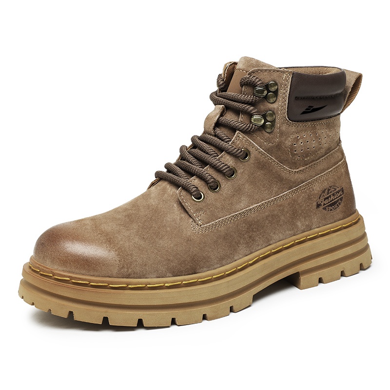 

Kuding Короткие берцы мартин мужские хаки без утепления, цвет Khaki (No Fleece-Lined)