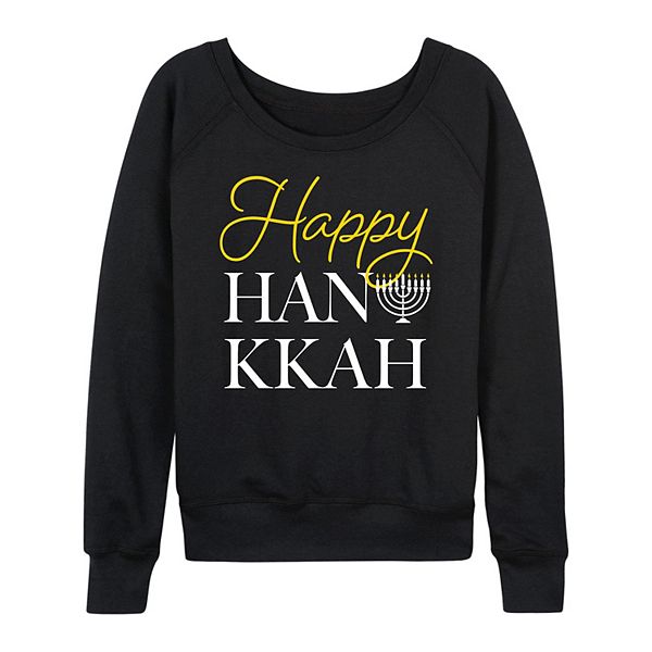 

Женская футболка с длинным рукавом Happy Hanukkah из френч терри Licensed Character, Black, Черный, Женская футболка с длинным рукавом Happy Hanukkah из френч терри Licensed Character, Black