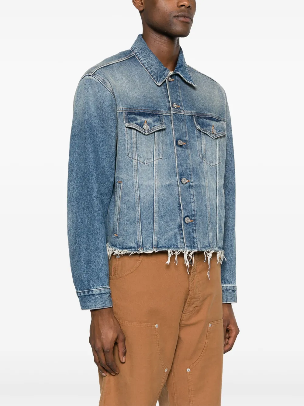 Джинсовая куртка с необработанными краями MM6 Maison Margiela, синий — фото 3