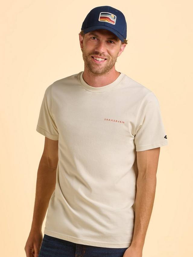 

Футболка Driftfield Cotton Regular Fit с коротким рукавом и принтом Brakeburn, Cream