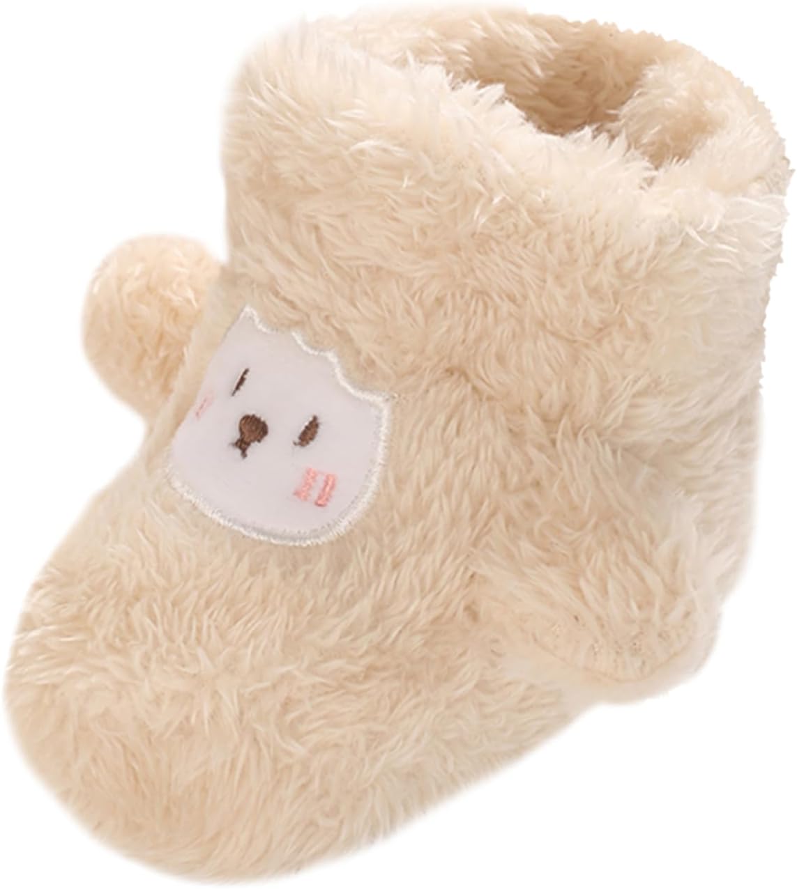 

Детские ботиночки для девочек и мальчиков на зиму, мягкая подошва, флисовая обувь с теплой подкладкой, милые ботинки, противоскользящие, для щиколотки, 0-18 месяцев Adigau, Beige