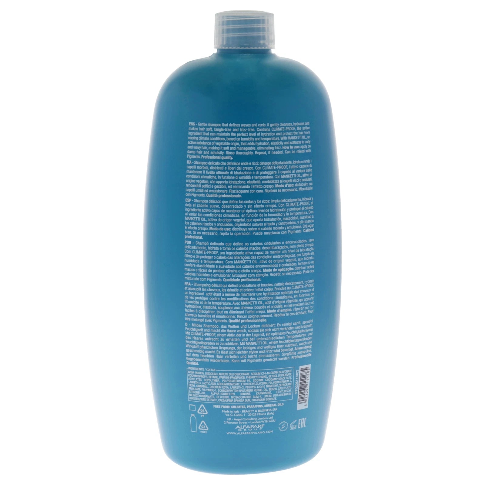 Шампунь для укрепления кудрей Semi Di Lino Curls Enhancing Low Shampoo от Alfaparf Milano (унисекс) - 950 мл, прозрачный — фото 2
