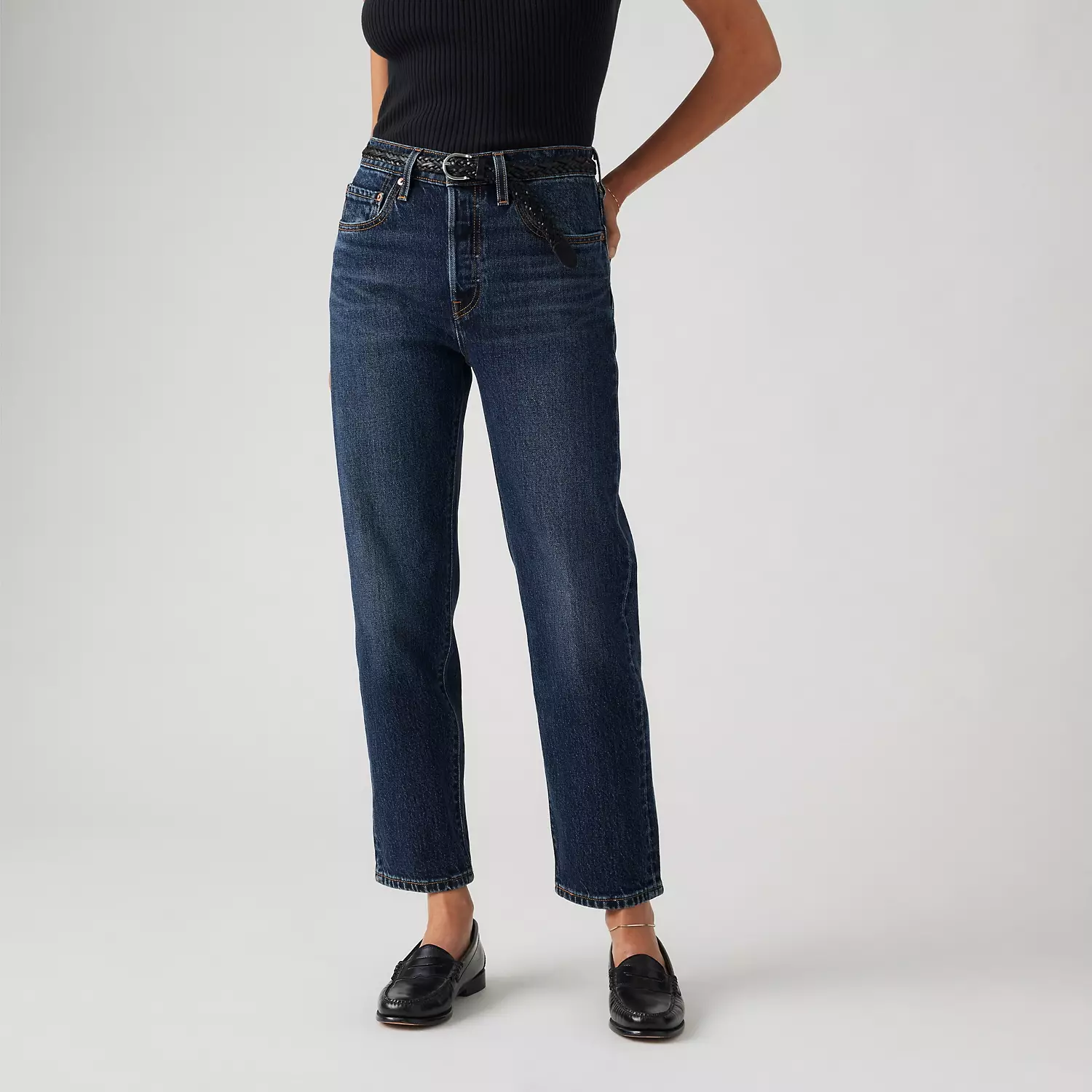 501 Оригинальные укороченные женские джинсы Levi's, цвет Apply Now - Dark Wash — фото 2