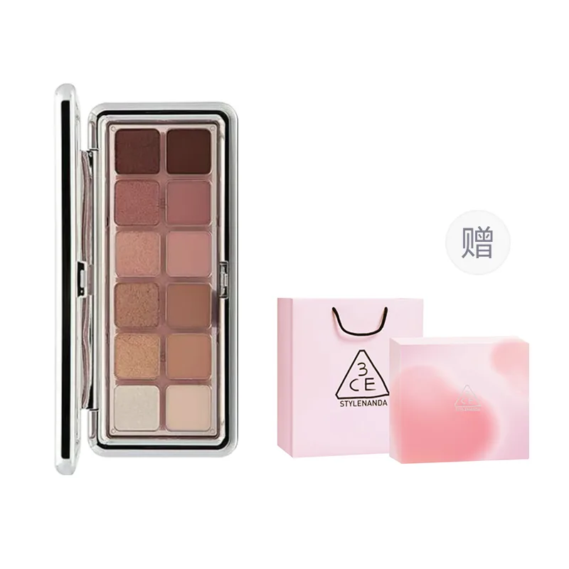 3CE Палетка теней для век Natural Complexion с двенадцатью оттенками, легко растушевывается, шиммер, матовые, перламутровые, [Gift Box Set]Raw Neutrals Cement Plate — фото 3
