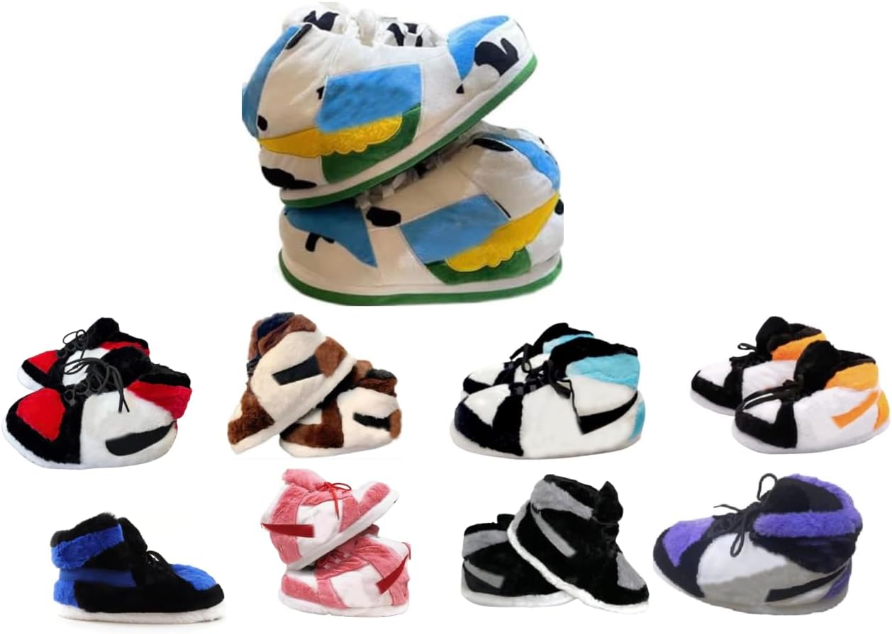 

Теплые пушистые кроссовки-тапочки, удобная домашняя обувь, зимние плюшевые мягкие тапочки для женщин и мужчин, универсальный размер, подходящий большинству, пушистые шлепанцы для дома и улицы, подарки Bigfoot, домашние тапочки Generic, Multicolo...