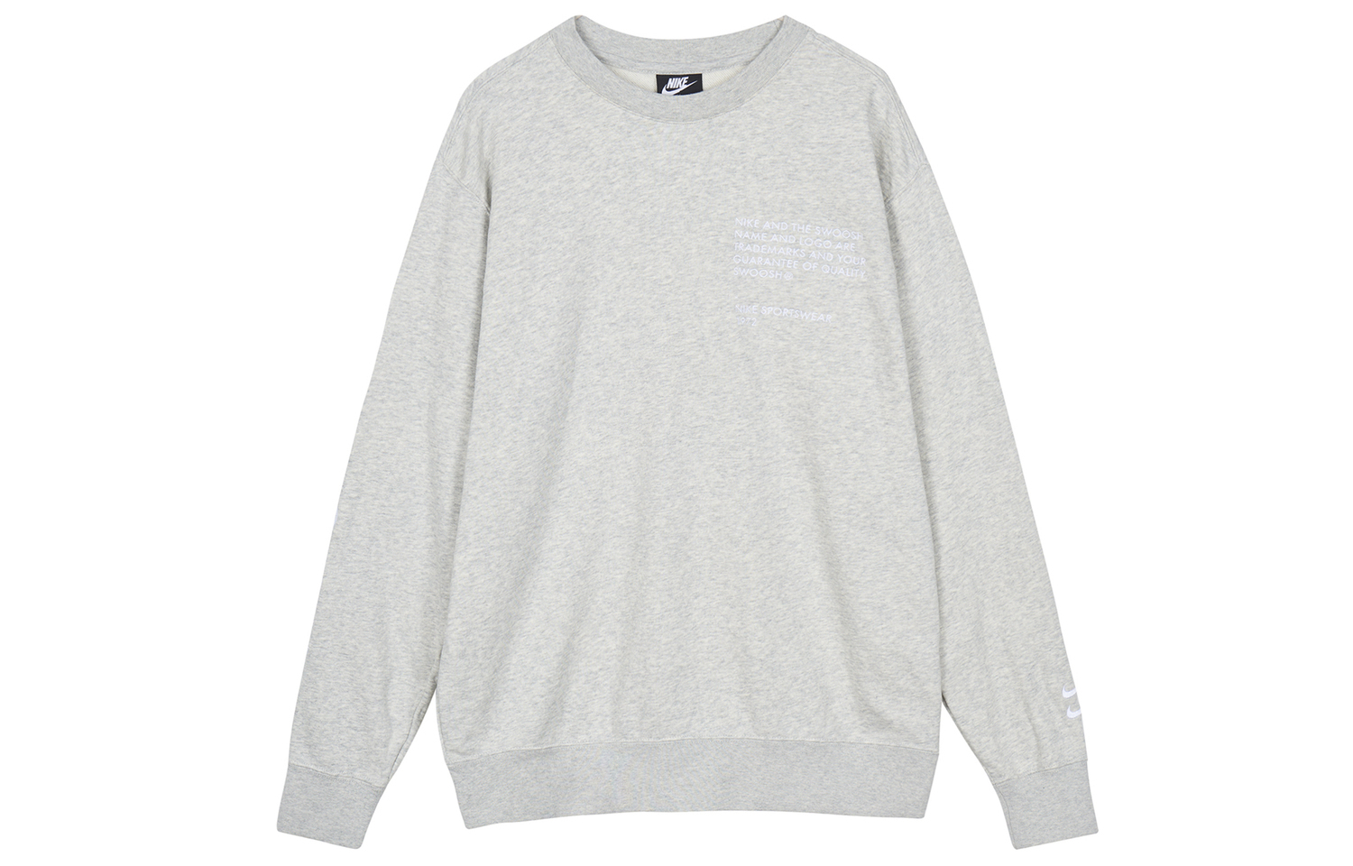 

Свитшот унисекс Heather Gray White Nike