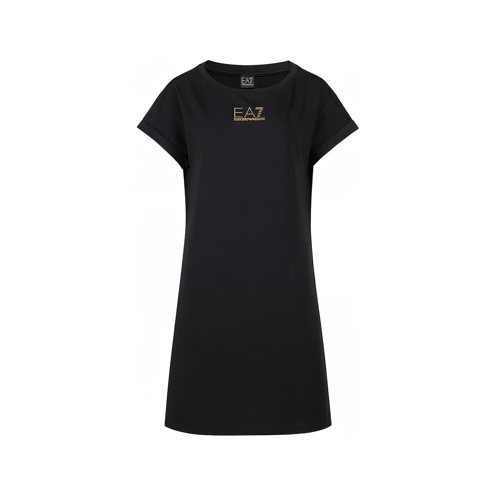 

Ea7 Logo Short sleeve Dress EMPORIO ARMANI, черный