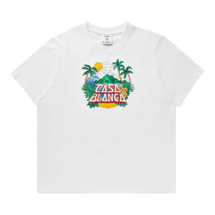 

Футболка Casablanca Casa Beach Wave Printed Oversized T-Shirt 'White', белый