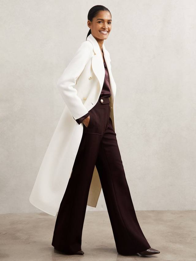 

Двубортное пальто Dora из шерсти Reiss, Cream