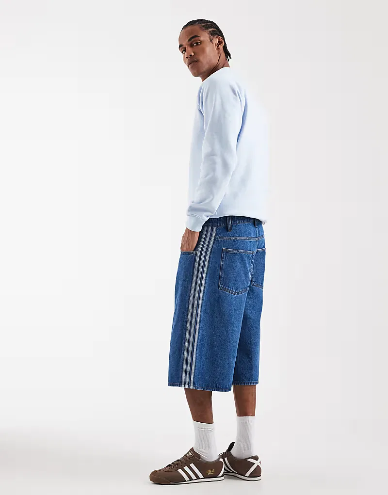 Шорты Adidas Originals Firebird из выстиранного денима, синий — фото 3