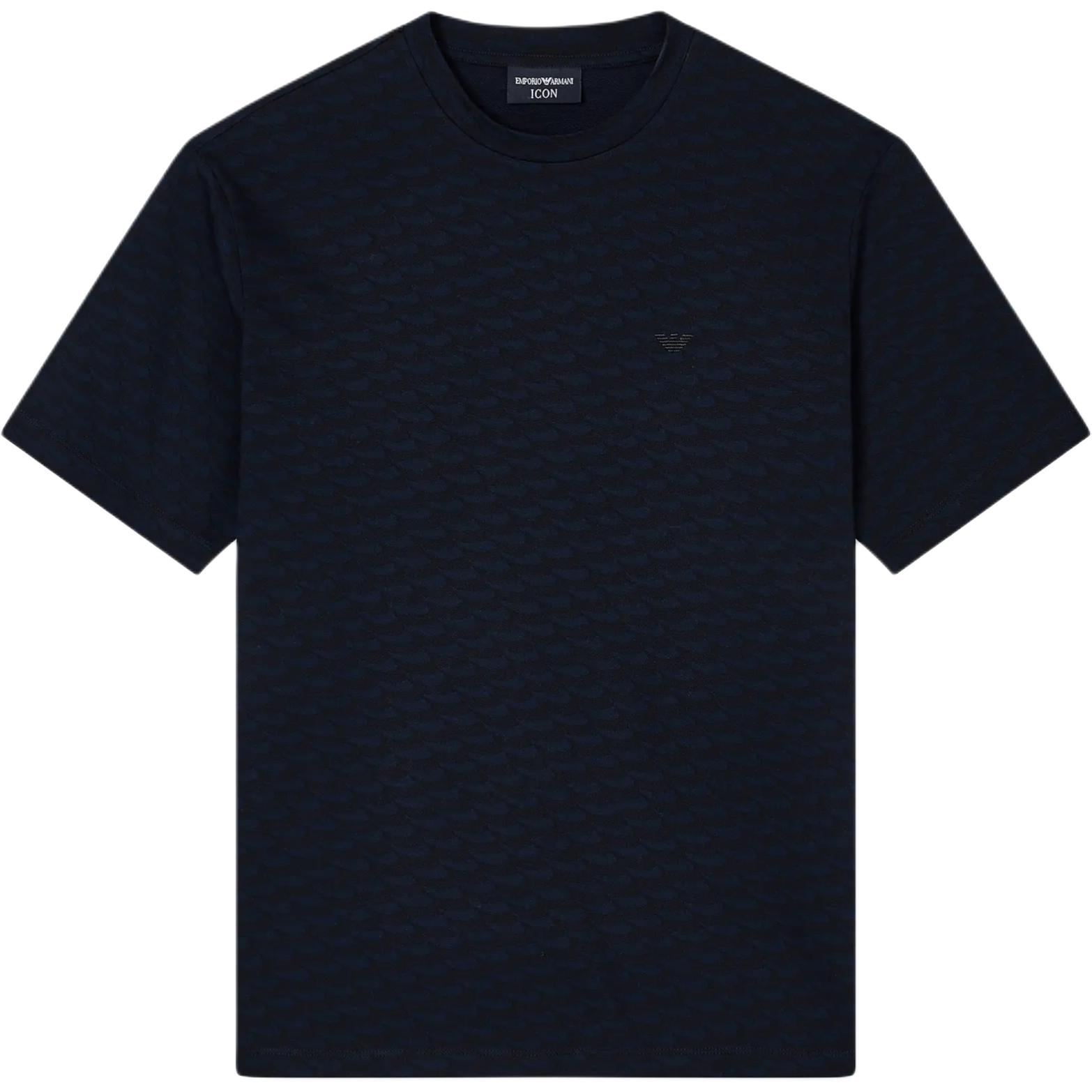 

Asv Icon Jacquard Jersey Jumper With Op art Motif EMPORIO ARMANI, черный