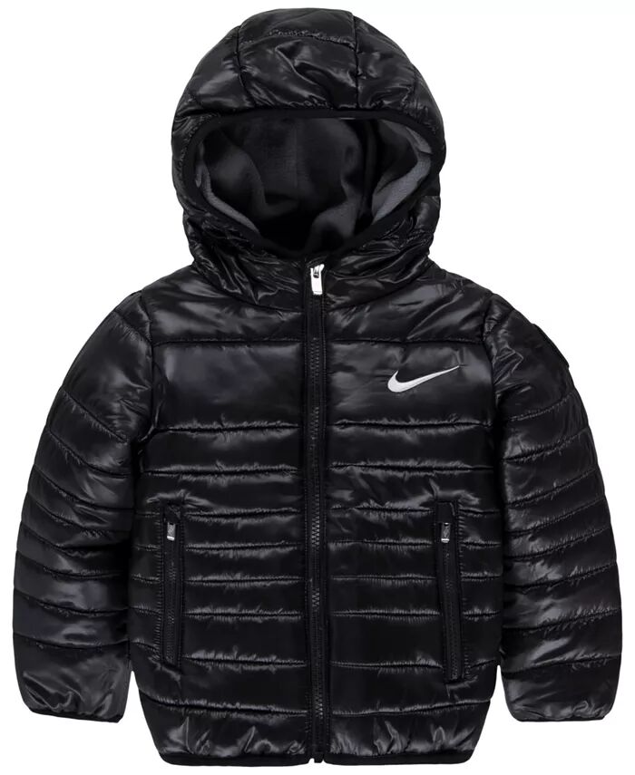 

Стеганая куртка с капюшоном для малышей-мальчиков Nike, черный