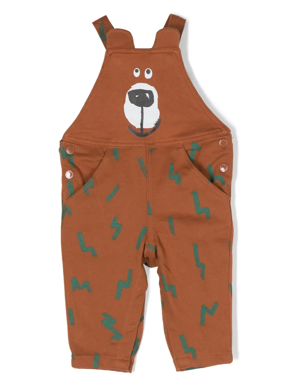 

Комбинезон из органического хлопка с принтом Stella McCartney Kids, коричневый