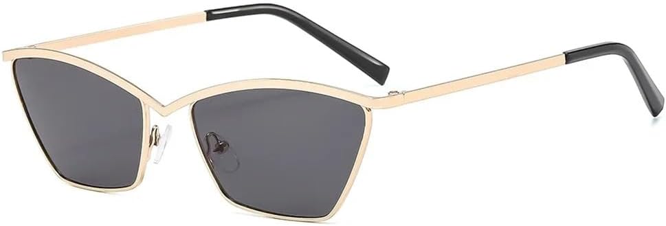 

Солнцезащитные очки «Кошачий глаз» для женщин и мужчин, металлические, с защитой от УФ-излучения UV400, для путешествий на открытом воздухе и вождения UYPTK, Gold Black