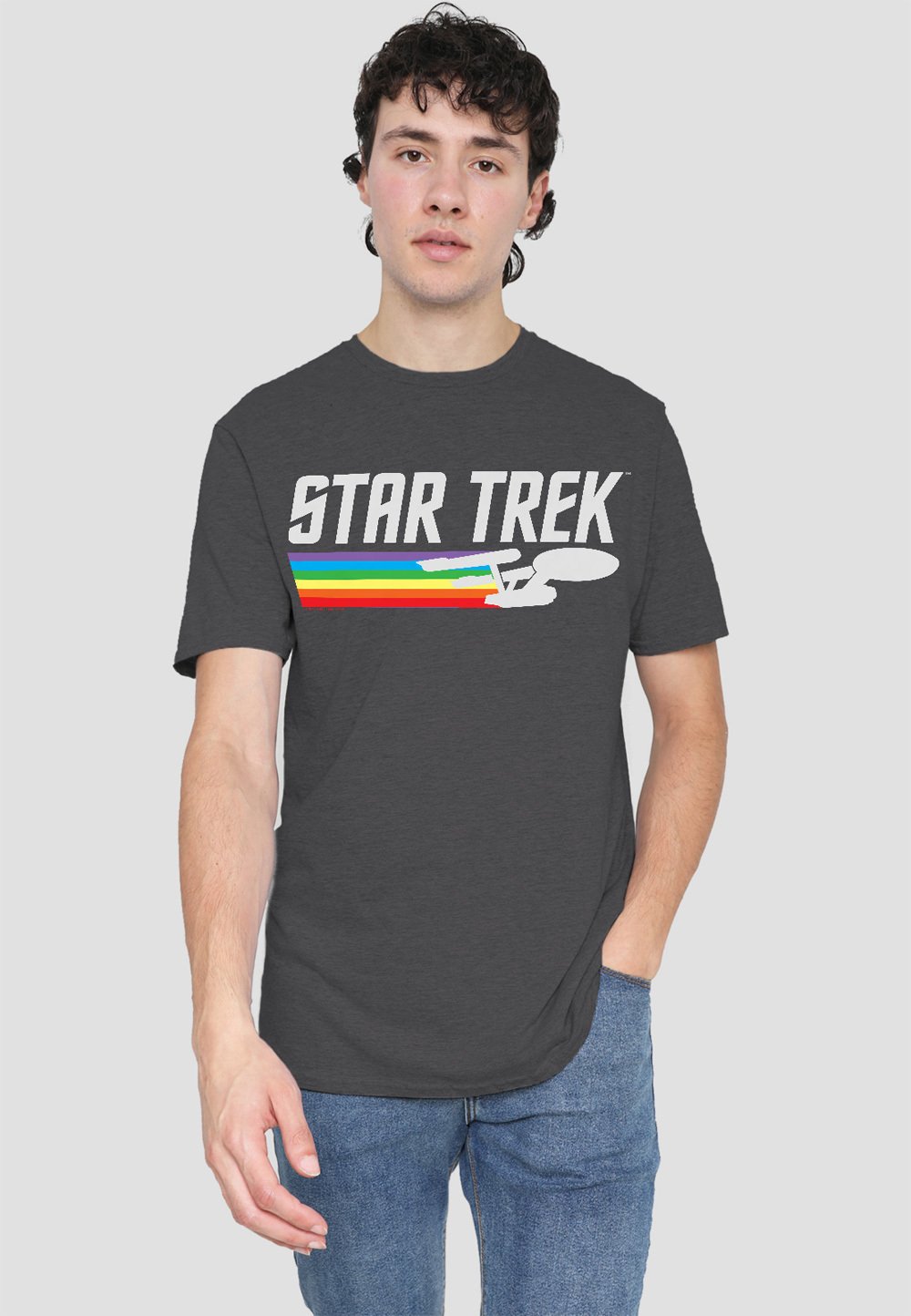 

Футболка с принтом STAR TREK RAINBOW TRAIL Cotton Soul, антрацит