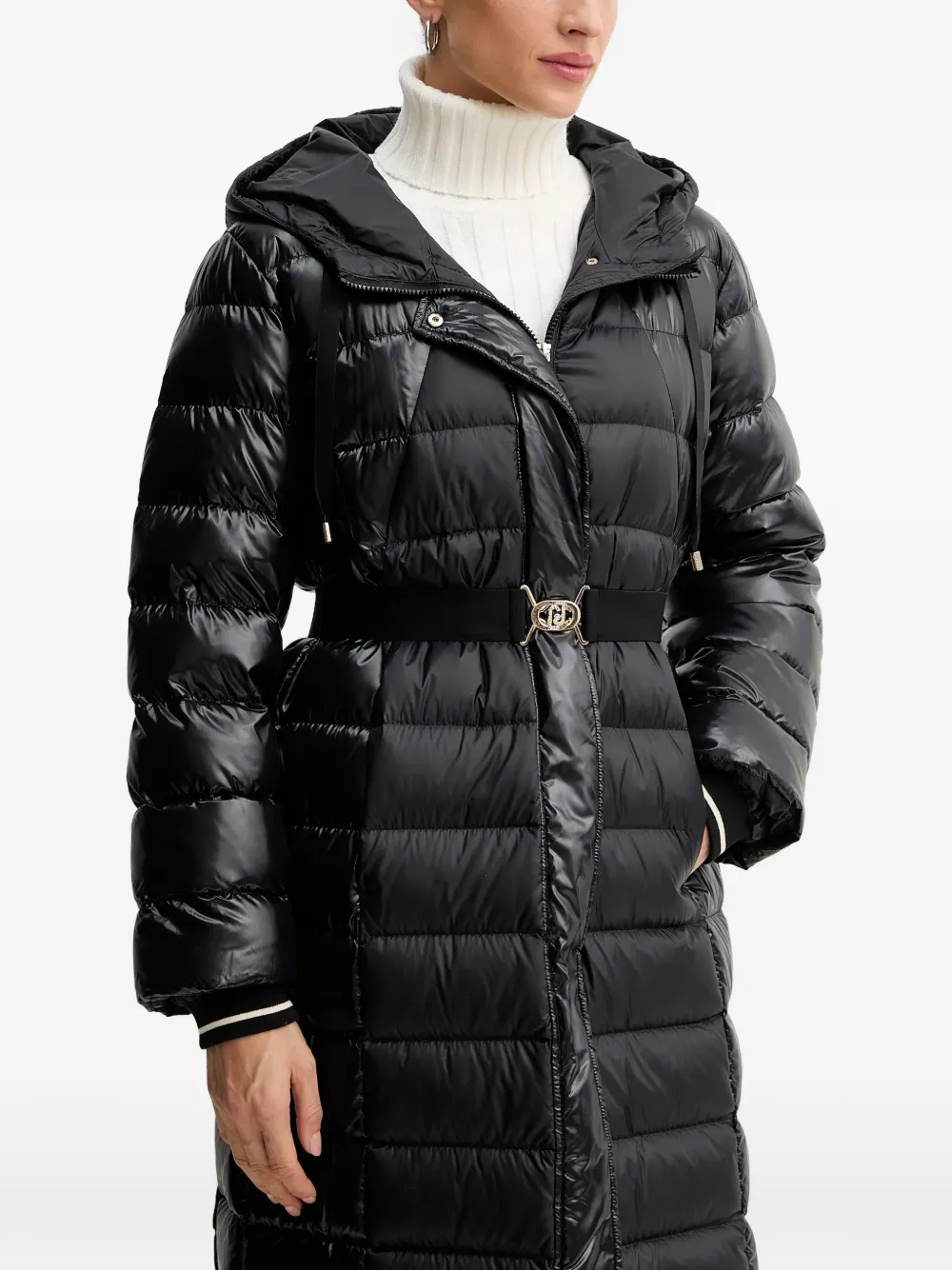 

Стеганое пальто с капюшоном Liu Jo, черный