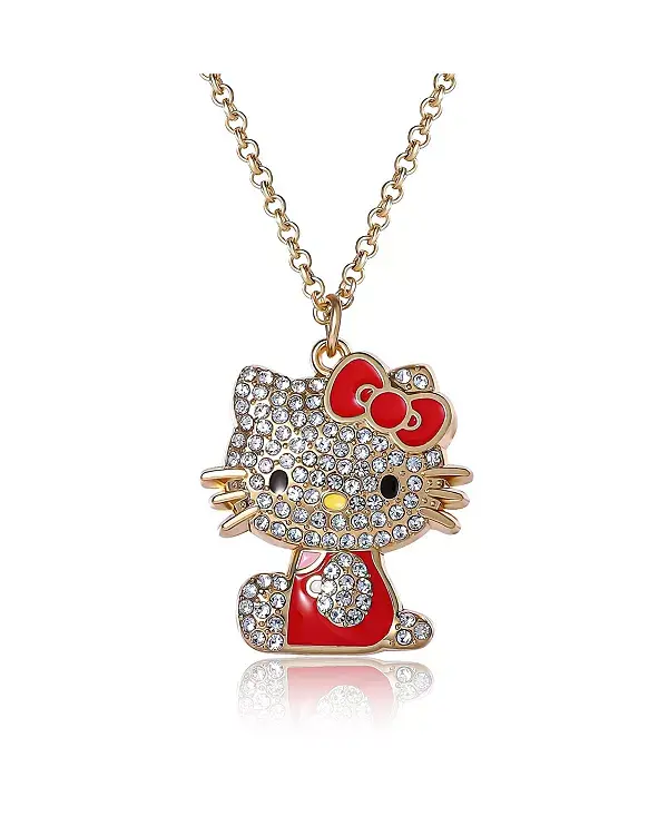 

Ожерелье с подвеской из кристаллов Sanrio — золотистого оттенка с цветными эмалевыми акцентами Hello Kitty, red