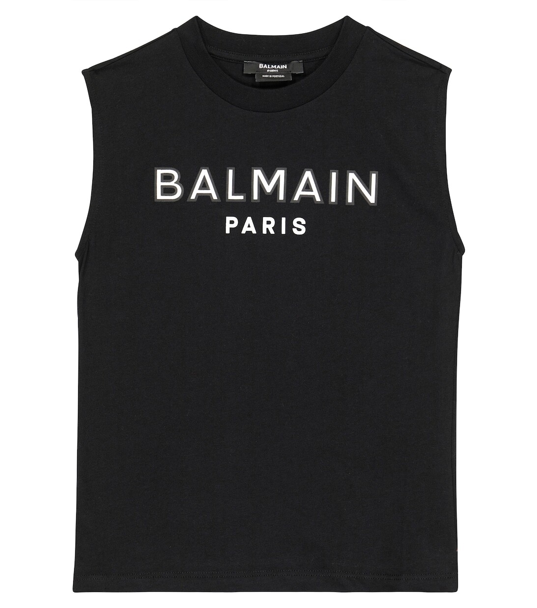 

Топ из хлопкового джерси с логотипом Balmain, черный