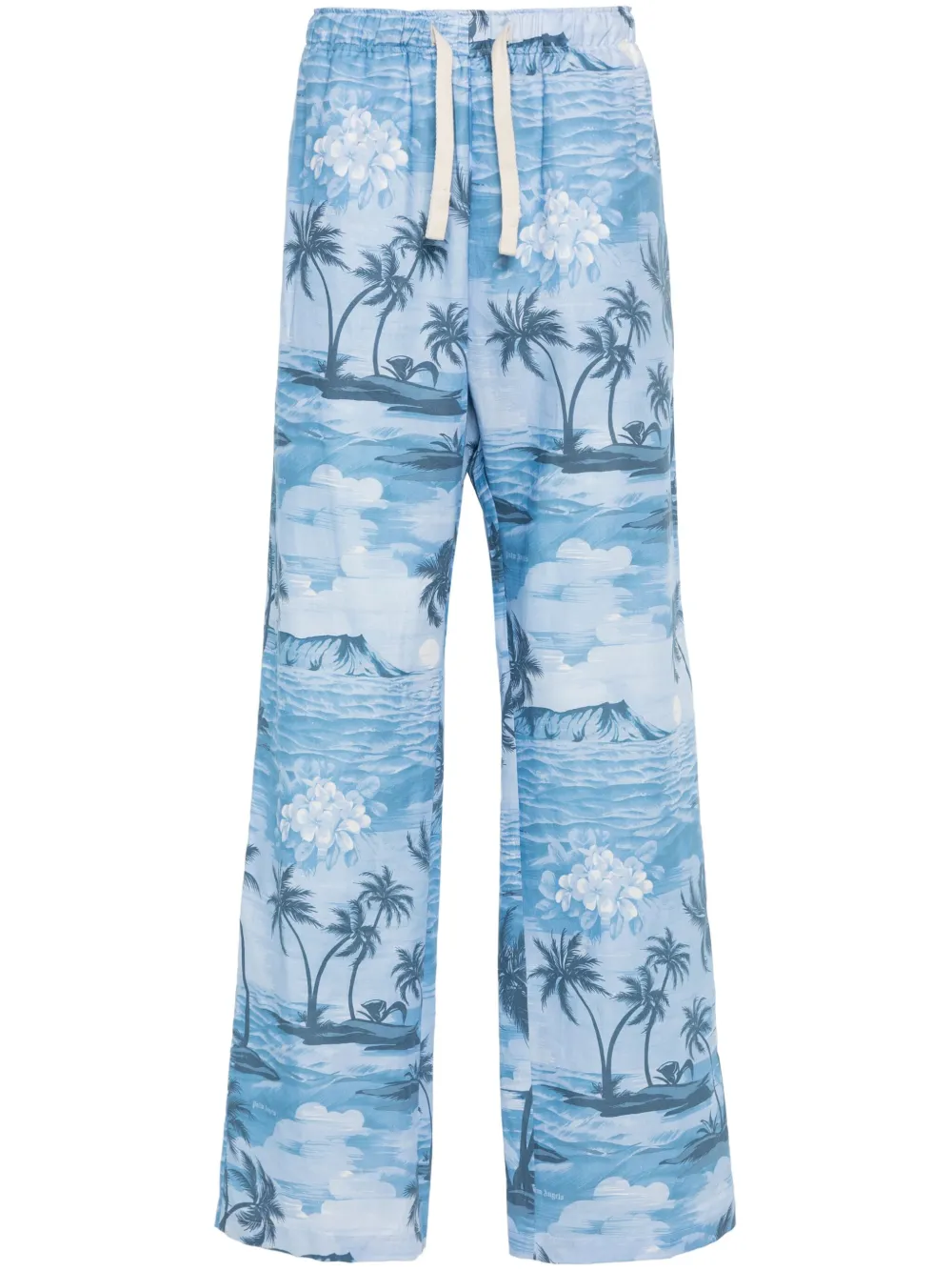 

Широкие брюки с принтом Sunset PALM ANGELS, синий