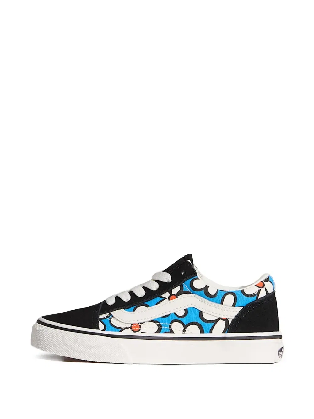 Кроссовки в стиле олдскул с цветочным принтом Vans Kids, черный — фото 2