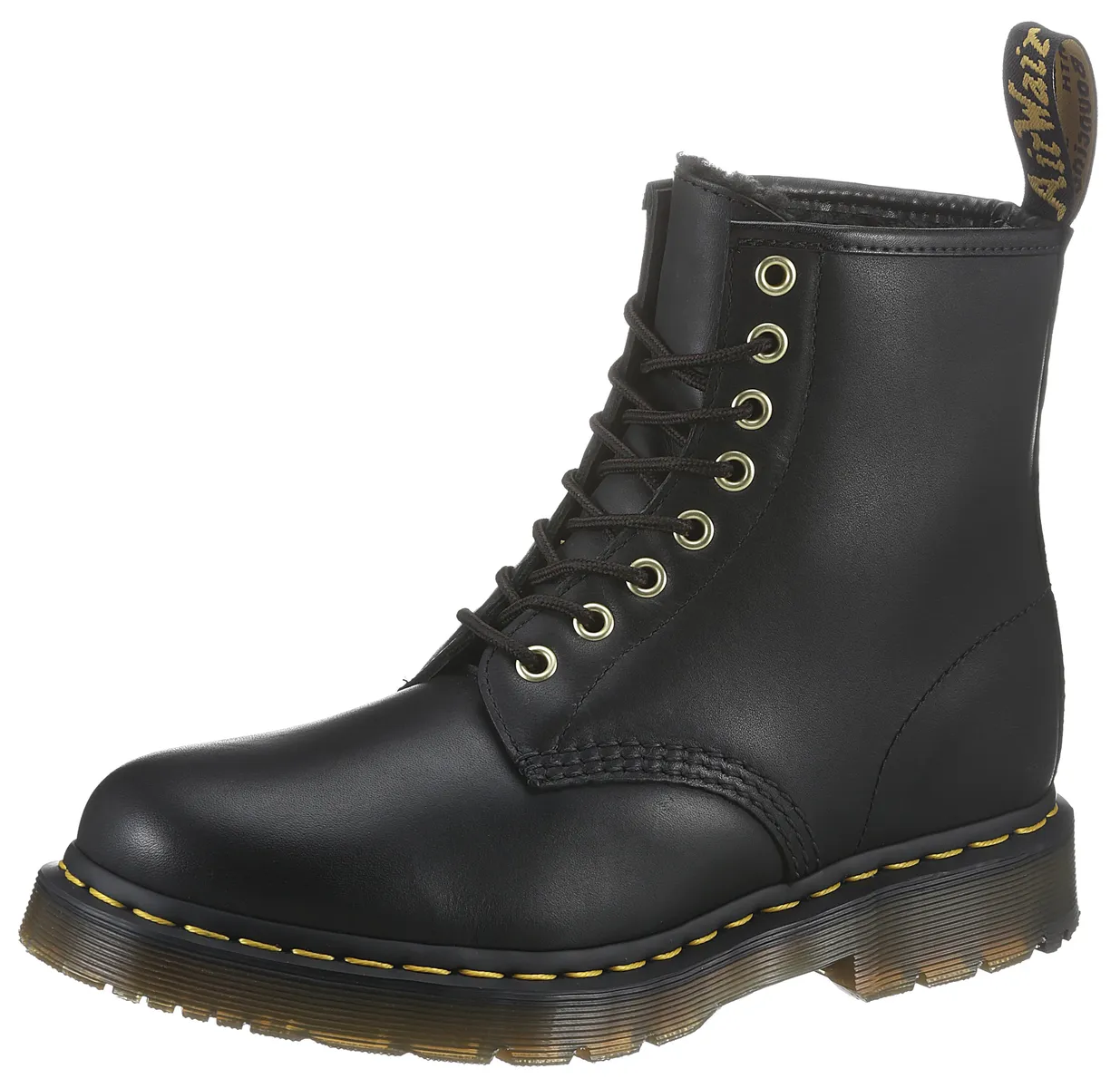 

Ботинки на шнуровке DR. MARTENS "1460 BLIZZARD 8 EYE BOOT", прорезной дизайн, черный