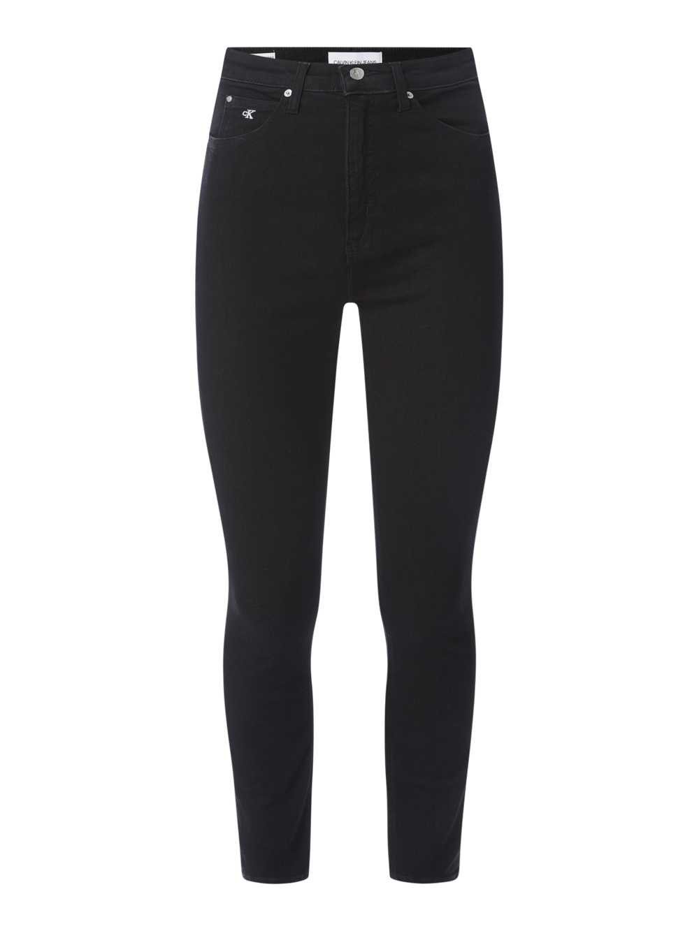 

Джинсы супер-узкие с высокой посадкой и эластичностью Calvin Klein Jeans, черный